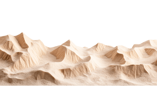 Sand dunes with intricate patterns and textures, cut out transparent png