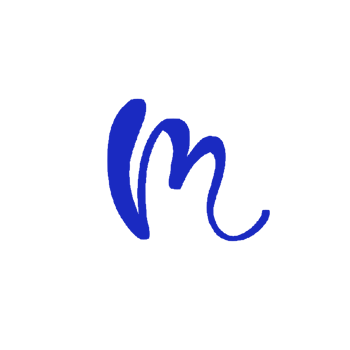 blue cursive letter m png
