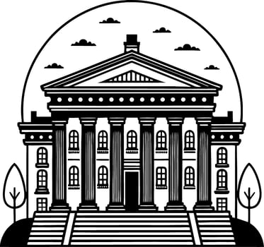 Classic Greek Style Building Illustration for Architecture Themes and Design Projects vector