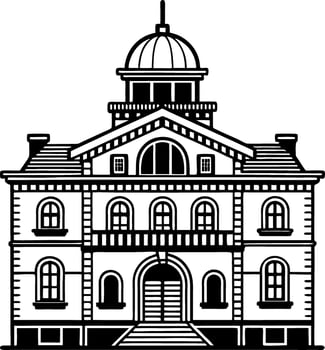 Detailed Illustration of a Historic Building with Dome for Architecture Projects vector