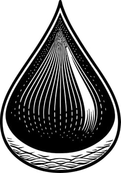 Elegant Black and White Water Drop Design for T-Shirt Print and Tattoo Art vector