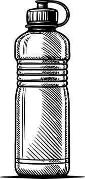 Detailed Hand-Drawn Water Bottle Illustration for Eco-Friendly Designs and Branding vector