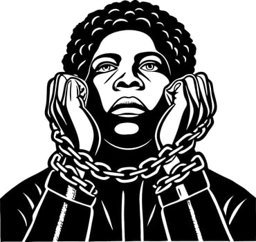Fierce Representation of Strength and Resilience in Chains Powerful Graphic vector