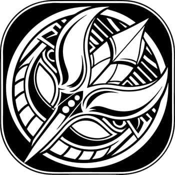 Fierce Tribal Arrow Design with Stylized Scissors for Tattoos and Creative Projects vector