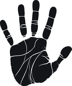 Black Handprint Silhouette Art for Tattoo Design and Creative Projects vector