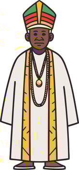 African Man in Traditional Attire Decorative Character Design for Cultural Illustrations vector