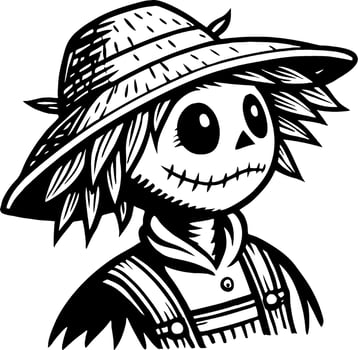 Playful Scarecrow Character Illustration for Halloween Decorations and Childrens Art Projects vector