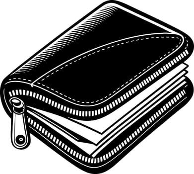 Stylish Black Wallet Design for Personal Finance and Fashion Applications vector
