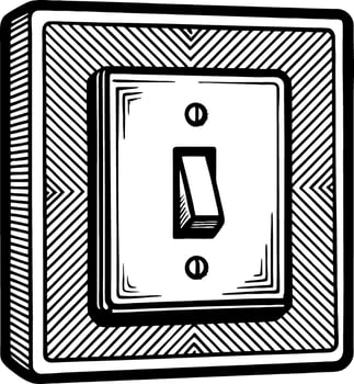Vintage Light Switch Illustration for Home Decor and Graphic Design Projects vector