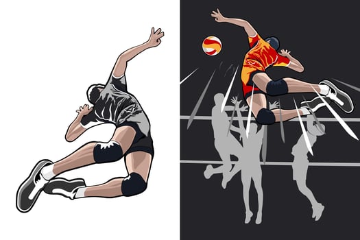 volleyball jump illustration design art vector