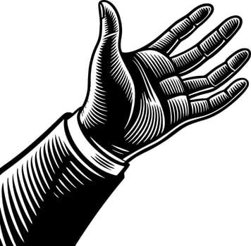 Detailed Vintage Hand Design for Tattoo Art and Graphic Illustrations vector