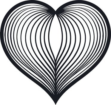 Intricate Linear Heart Pattern Design for Tattoo Art and Coloring Pages vector