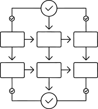 Flowchart Diagram for Process Visualization and Workflow Management vector