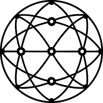 Geometric Network Design with Intersecting Circles for Modern Art and Educational Resources vector