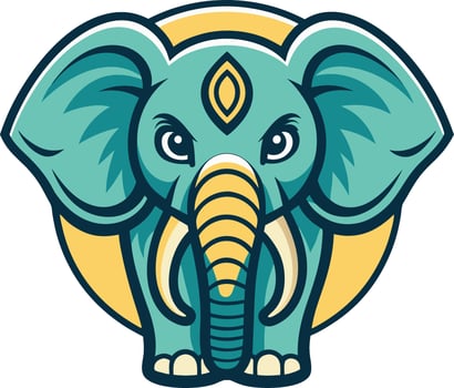 Colorful Artistic Elephant Head with Intricate Design for Home Decor and Tattoo Inspiration vector