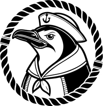 Sailor Penguin Character Design Nautical Adventure Theme Mascot Illustration vector