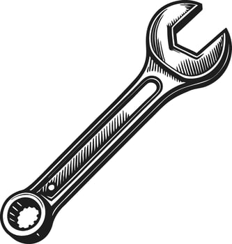 Detailed Vintage Wrench Illustration for Mechanical Design and Repair Projects vector