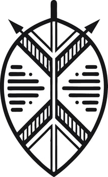 Stylized Tribal Leaf Arrow Design for Tattoo and Coloring Projects vector
