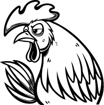 Angry Rooster Illustration for Fun Designs and Coloring Books vector