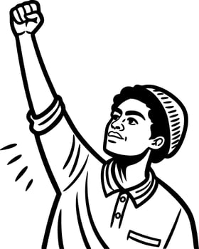 Empowering Youth Raising Fist Symbolizing Activism and Social Justice Motivation vector