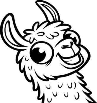 Cute Cartoon Llama Character Design for Coloring Books and Fun Illustrations vector