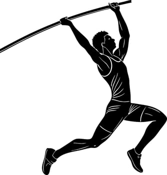 Dynamic Pole Vault Athlete in Action Sport Illustration for Fitness and Athletic Designs vector