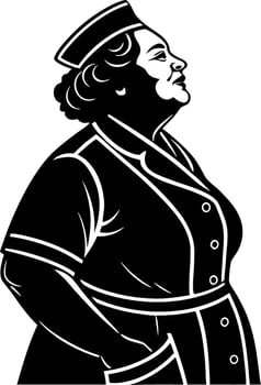 Vintage Female Cook Silhouette Design for Culinary Crafts Tattoo and Apparel Decoration vector
