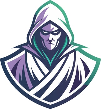 Mysterious Hooded Figure Design for Gaming Branding and Apparel vector