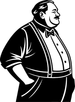 Classic Gentleman in Tuxedo Retro Illustration for Logo Design and Vintage Themed Projects vector