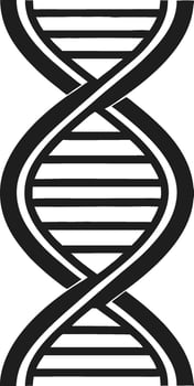 Stylized DNA Helix Outline for Scientific Education and Tattoo Design vector