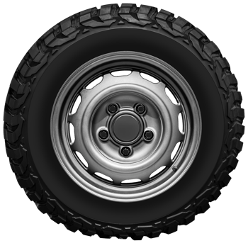 Black wheel on offroad tire png