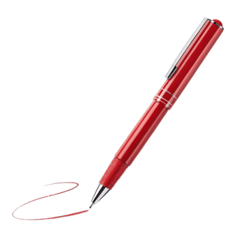 sleek red pen with shiny silver clip, elegantly writing smooth red line, perfect for adding touch of style to your notes png