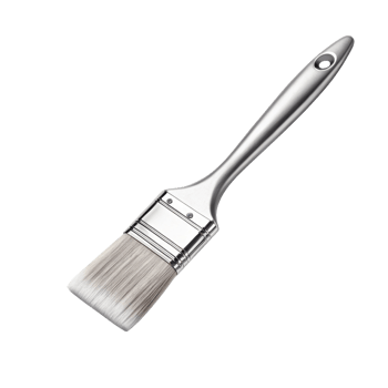 high quality paintbrush with silver handle and soft bristles, perfect for precise painting tasks and artistic projects png