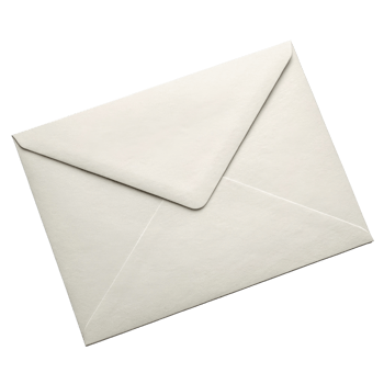 classic white envelope with clean design, perfect for sending letters or invitations, conveying sense of elegance and simplicity png