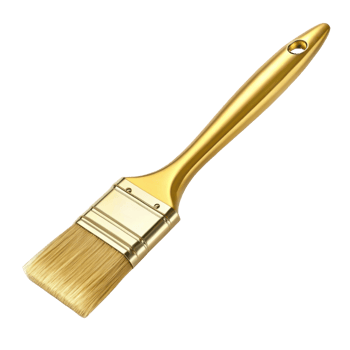 golden paintbrush with soft bristles, perfect for artistic projects and home improvement tasks, showcasing elegance and quality png