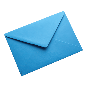 vibrant blue envelope with smooth texture, perfect for sending letters or invitations, adds pop of color to your correspondence png