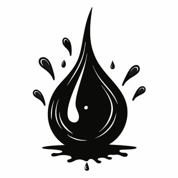 Black Ink Splash Stylized Droplet Illustration vector