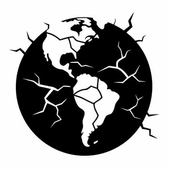 Cracked Earth Silhouette vector