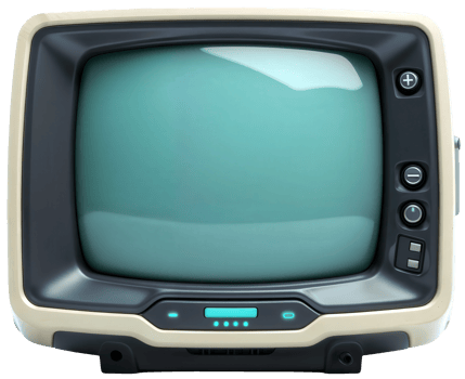 Retro-styled vintage television isolated on a transparent background png