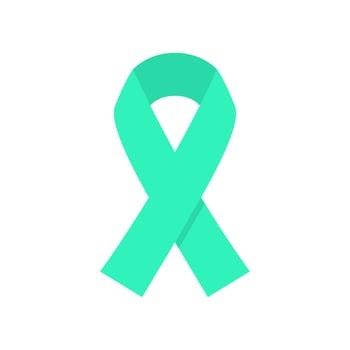 Green ribbon, ideal for world ovarian cancer day vector