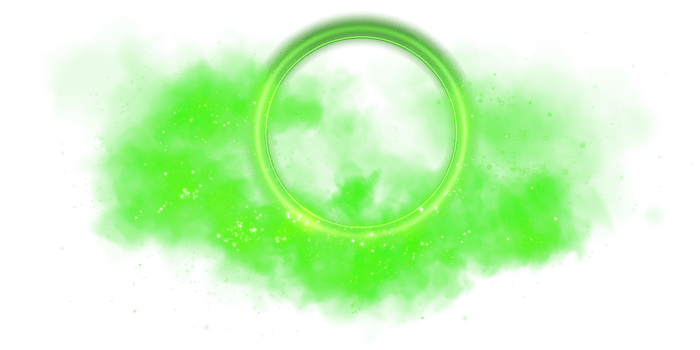 A captivating visual of a Smoke Effect featuring a vibrant Green Aura Circle, radiating an otherworldly charm png