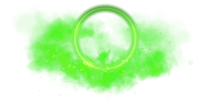 A visually striking green smoke effect integrated with an intricate circular design in graphic illustrations png