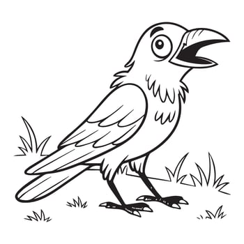 Cartoon Crow Outline vector