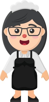 a cartoon woman wearing glasses and apron vector