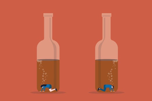 Alcohol abuse depression problem of people. concept alcoholism, Social issue, drinker abuse, addiction vector