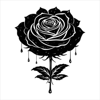 Flower Rose Black White vector