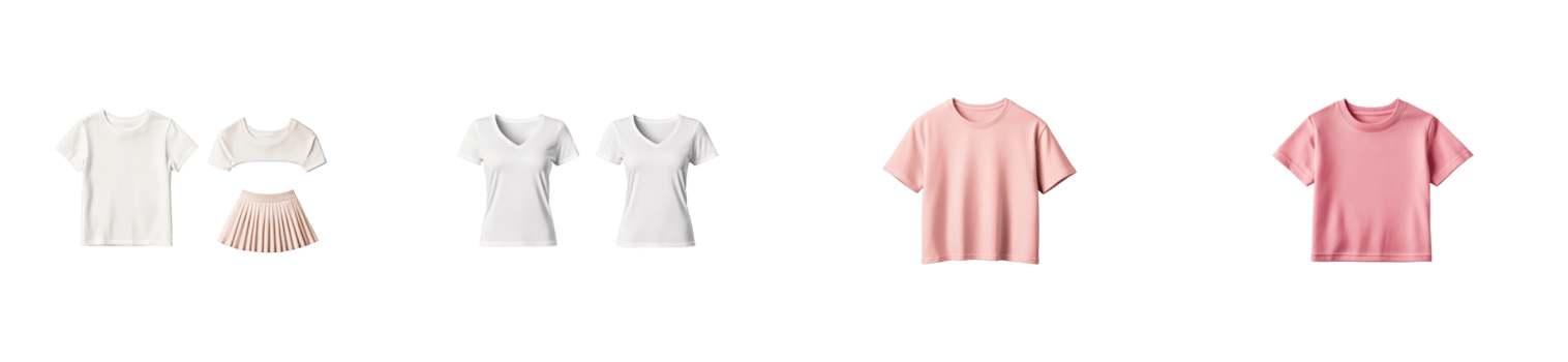 Assorted clothing items isolated on black background, cut out transparent png