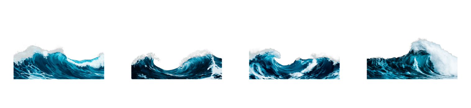 Crashing turquoise waves in sea, foamy, aquatic, liquid, cut out transparent png