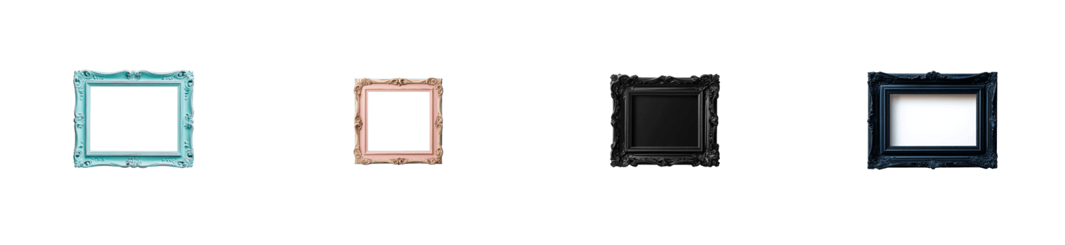Ornate frames in various styles, art, antique, vintage collection, cut out transparent png