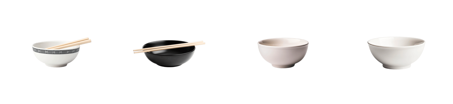 Bowls and chopsticks, Asian cuisine theme, kitchenware, cut out transparent png